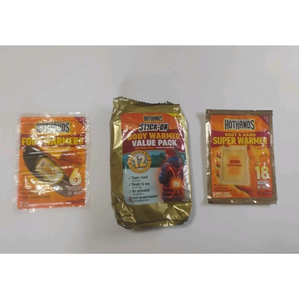 HotHands Lot Of Body Warmer 8 Pack Super Warmer 1 Pack And Foot Warmer Pack
